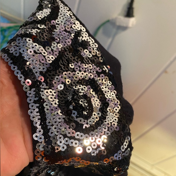 $10 dress sale NWT Cruisewear & Co black cocktail dress, silver sequins size L - Picture 8 of 9